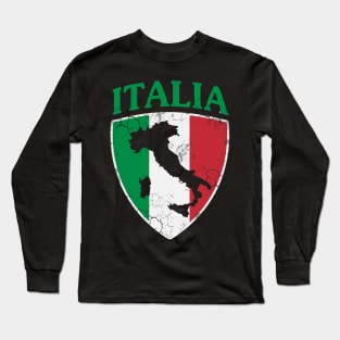 Italia Flag Crest Italian Italy Family Long Sleeve T-Shirt